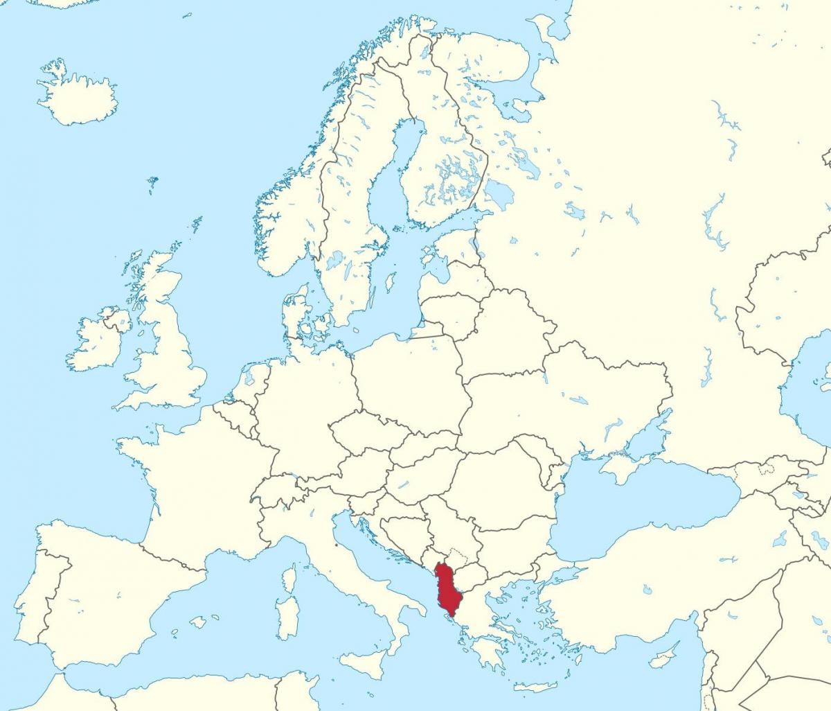 Avrupa ' da Arnavutluk haritası 