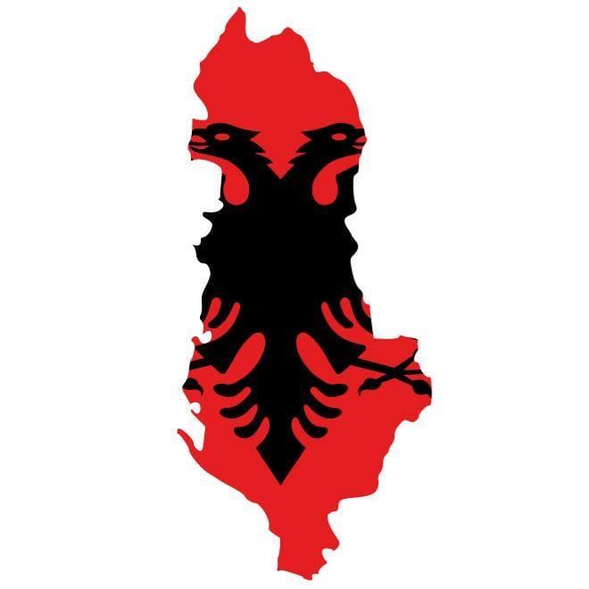 Arnavutluk haritası bayrak