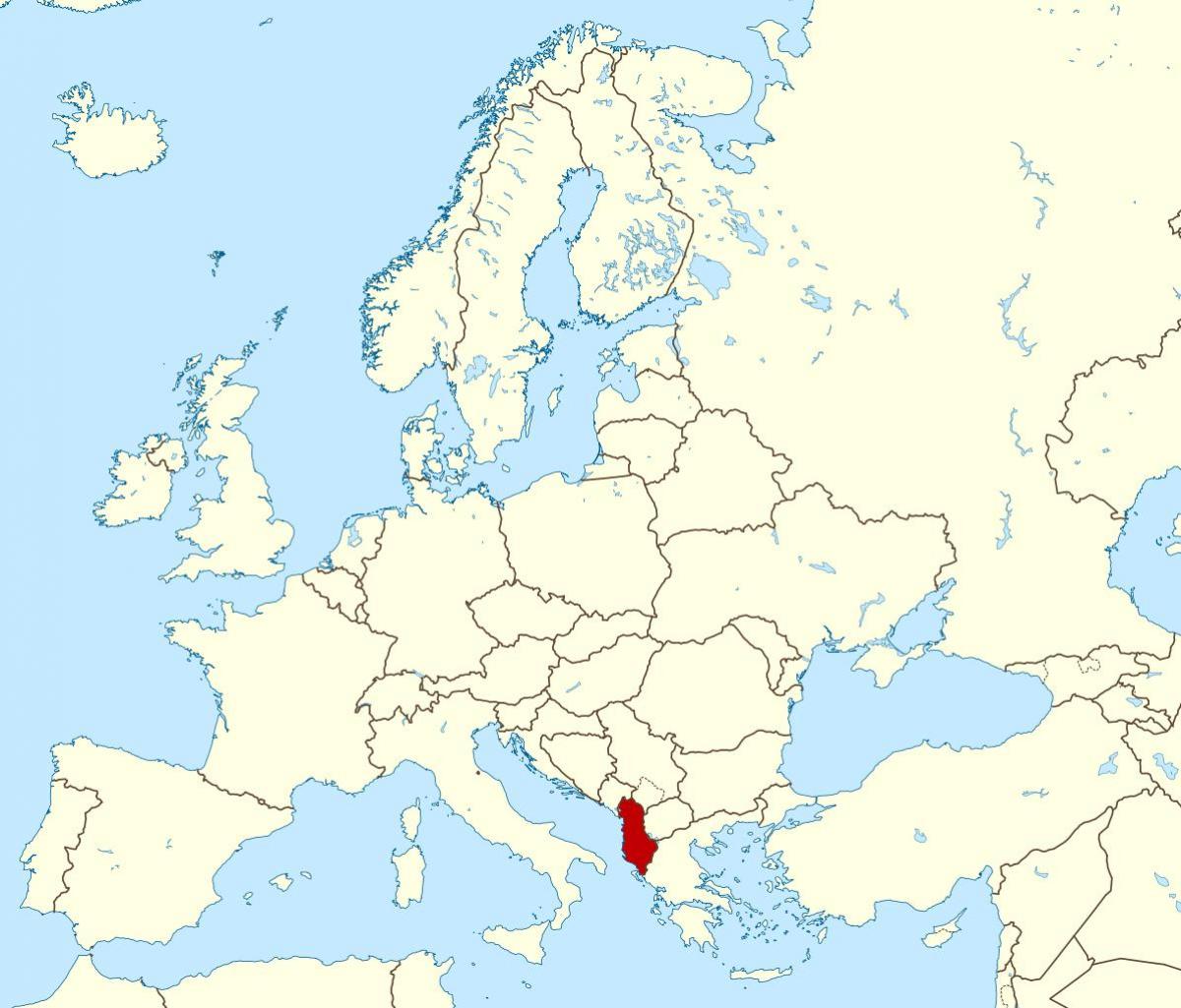 dünya haritası Arnavutluk gösteriliyor 