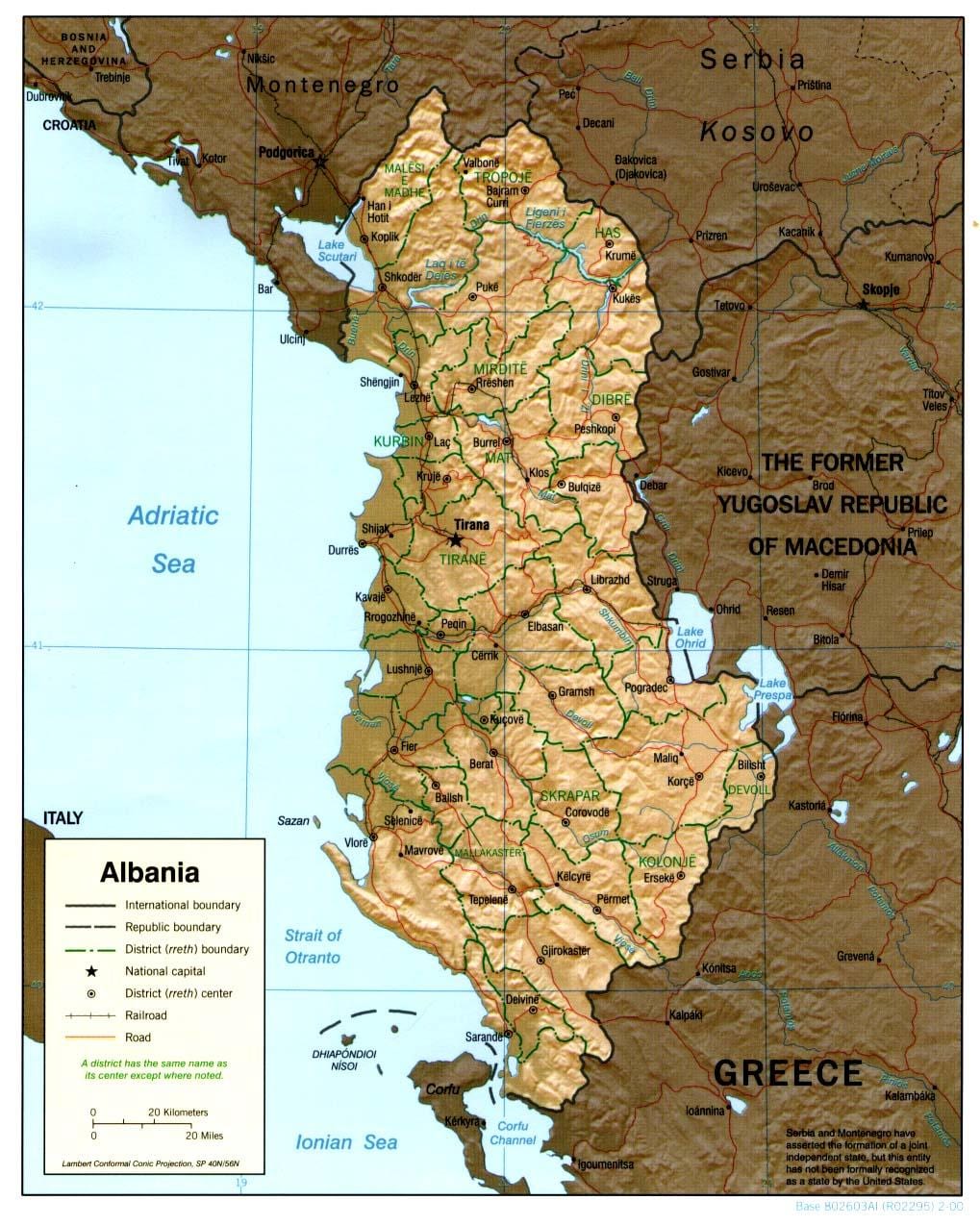 Arnavutluk eski harita