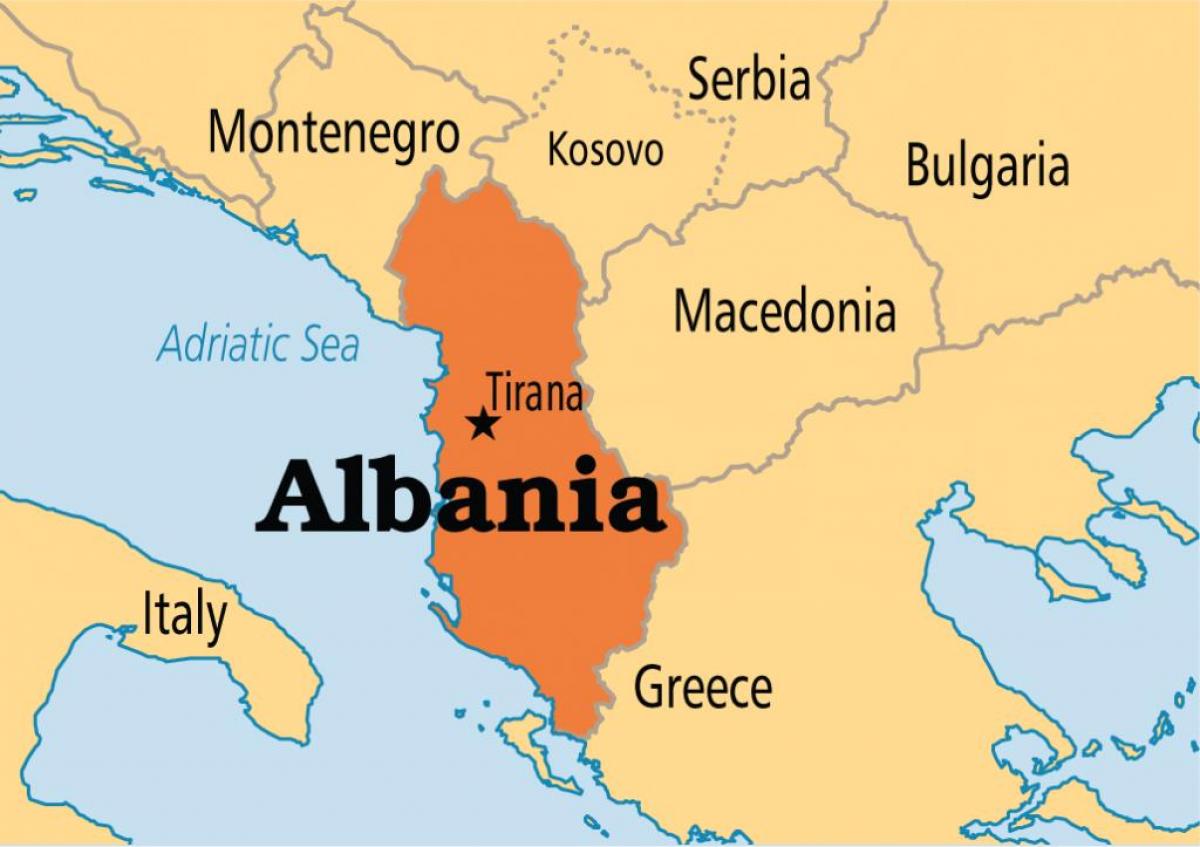 Tiran, Arnavutluk harita 