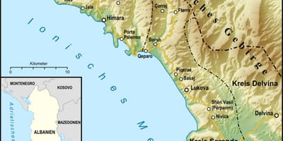 Arnavut riviera haritası 