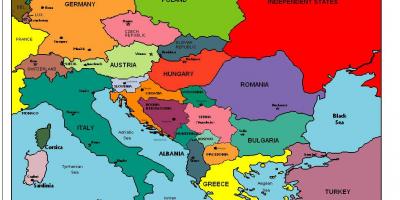 Avrupa haritası Arnavutluk gösteriliyor 