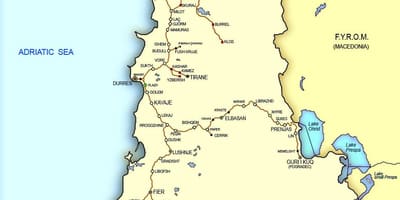 Arnavutluk haritası tren